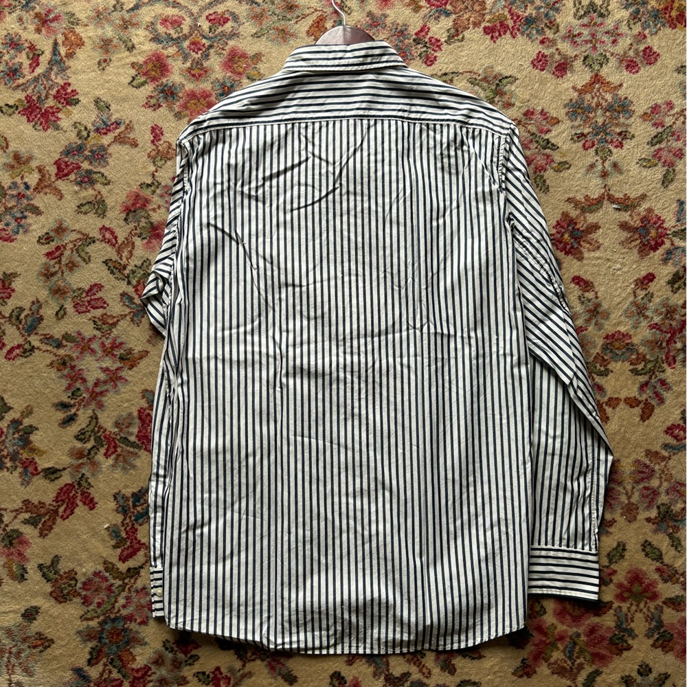 Uniqlo U White/Black Striped Poplin Button Up Shirt - Picture 2 of 2
